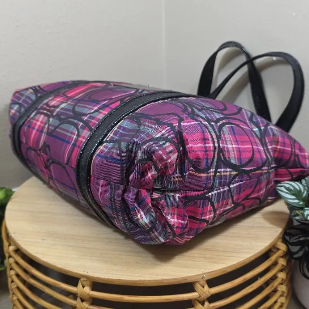 Coach Tartan Plaid Glam Tote
